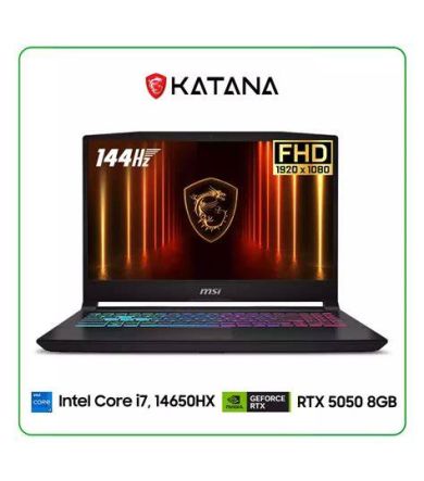 Laptop MSI Katana 15.6 B14WEK-001US Gamer Core I7-14650HX 16GB (2x8GB) DDR5 SSD 512GB NVME 15.6 144Hz FHD RTX5050 Win 11