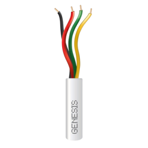 Bobina de 305 Metros (1000 Pies) / Alambre de Cobre / 4 x 22 AWG / Riser / Color Blanco / Para Aplicaciones de Alarmas de Intrusión / Sistemas de Automatización
