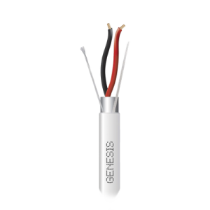 Bobina de 305 Metros (1000 Pies) de Cable 2 x 22 AWG BLINDADO / RISER / Color Blanco / Para Aplicaciones de Audio, Seguridad y Control