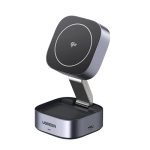 Cargador Inalámbrico 2 en 1 25W / Tecnología Magnética Qi 2 / 15W para Teléfono + 5W para Auriculares / Puerto USB-C 5W / Protecciones Múltiples / Cable USB-C Incluido
