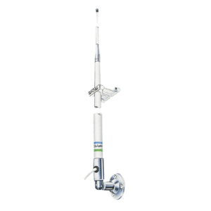 Antena Marina VHF Para Embarcación / Ganancia de 9 dB / Potencia de Entrada de 50 Watts / Incluye Cable Coaxial RG-58 de 20 Pies