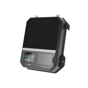 Amplificador Office 200 para 4G, 3G, 2G y llamada VoLTE y convencional. Especial para personalizarlo con antenas, cables y accesorios de acuerdo al requerimiento de la instalación. Puede cubrir en interior áreas de hasta 1600 m² con 4 a