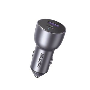 Cargador de Auto 52.5W | Puerto USB-A y USB-C | Carga Rápida | Compatible con Vehículos de 12 y 24 VCD | PD3.0 + QC3.0 | Chip Inteligente | Diseño Compacto Mayor Eficiencia Energética | Caja de Aluminio