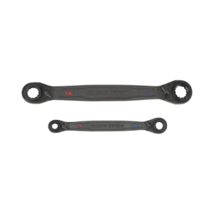 Juego de 2 llaves Estriadas de Matraca 4 en 1 con 8 Medidas Inglesas 1/2-5/8", 3/4-9/16", 1/4-3/8", 7/16-5/16"
