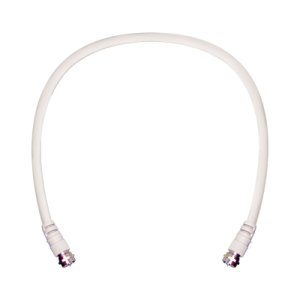 Jumper Coaxial con Cable Tipo RG-6 en Color Blanco de 60.96 Centímetros (24 Pulgadas) de Longitud y Conectores F Macho en Ambos Extremos. 75 Ohm de Impedancia.