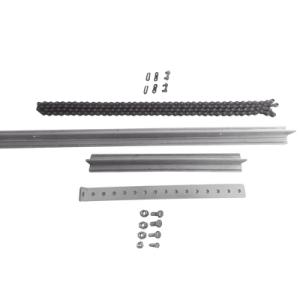Extensión de Riel Tipo T para Portones / 1 Metro / Cadena de Alta Resistencia 2 mts / Conector Modular para Múltiples Secciones / Compatible con ACCESSRAILT3 / Bracket y Tornillería Incluidos