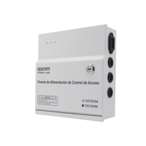 Fuente de Poder / 1 Salida 11-15 Vcc / 5 A / Temporizador Integrado / Con Capacidad de Batería de Respaldo / Requiere Batería / Aplicaciones en sistemas de control de Acceso