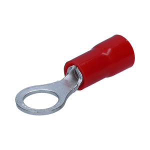 Terminal tipo ojo / 1 / 4 " / 22 - 16 AWG / Rojo / Paquete de 25 piezas.