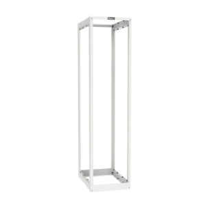 Rack de Cuatro Postes Estándar de 19", Rieles Roscados #12-24, Profundidad Ajustable de 23 a 42 in, 45 Unidades de Rack, Color Blanco
