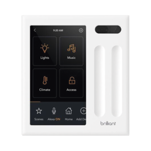Control touch desde su pantalla en pared, compatible con 2 cargas para controlar iluminación.