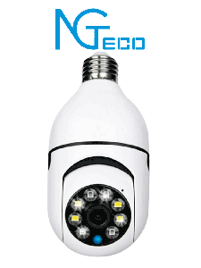 NGTECO NGSH01C2IN - Cámara Inteligente WiFi / 3MP / Visión PTZ 355° / Lente HD 4mm / Visión Nocturna IR + Luz Blanca / Audio 2 Vias / Almacenamiento Local y en la Nube / Onvif / Compatible con Alexa y Asistente de Google
