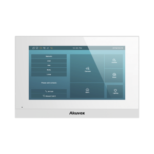 Monitor Color Blanco Linux / Pantalla Touch de 7 Pulgadas / SIP / POE / WIFI / Compatible con Frentes de Calle Akuvox