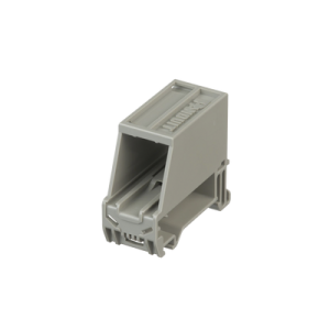 Adaptador de 1 Puerto, Para Conectores Tipo Mini-Com, Blindado, Montaje en Riel Din Estándar de 35 mm (1.38 Pulgadas), Color Gris Internacional