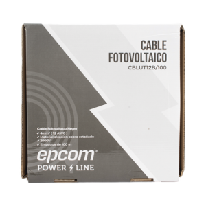 Cable Fotovoltaico Negro / Cobre Estañado / 4 mm² (12 AWG) / 2000V / Rollo de 100 m / / UL 4703 y TUV