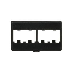Placa de Mobiliario Modular Estándar, Salidas Para 4 Puertos Mini-Com, Color Negro