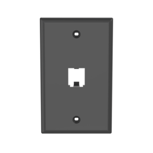 Placa de Pared Vertical Clásica, Salida Para 1 Puerto Mini-Com, Color Negro