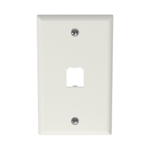 Placa de Pared Vertical Clásica, Salida Para 1 Puerto Mini-Com, Color Blanco Mate