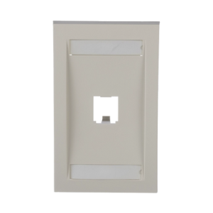 Placa de Pared Vertical Ejecutiva, Salida Para 1 Puerto Mini-Com, Con Espacios Para Etiquetas, Color Blanco Mate