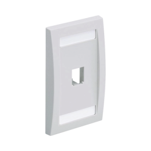 Placa de Pared Vertical Ejecutiva, Salida Para 1 Puerto Mini-Com, Con Espacios Para Etiquetas, Color Blanco
