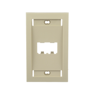 Placa de Pared Vertical Ejecutiva, Salida Para 2 Puertos Mini-Com, Con Espacios Para Etiquetas, Color Marfil