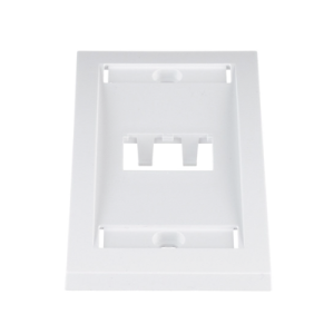Placa de Pared Vertical Ejecutiva, Salida Para 2 Puertos Mini-Com, Con Espacios Para Etiquetas, Color Blanco