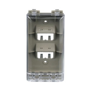Placa de Pared Vertical, Resistente al Agua con Protección IP56, Acepta 4 Módulos Mini-Com, Color Gris
