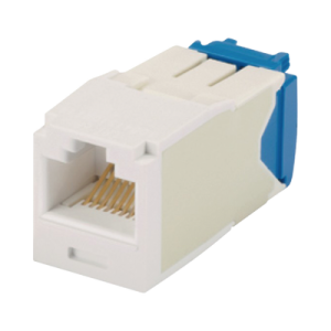 Conector Jack RJ45 Estilo TG, Mini-Com, Categoría 6A, de 8 Posiciones y 8 Cables, Color Blanco