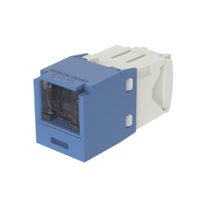 Conector Jack RJ45 Estilo TG con Ventana, Mini-Com, Categoría 6, de 8 Posiciones y 8 Cables, Color Azul