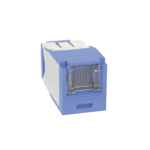 Conector Jack RJ45 Estilo TG con Ventana, Mini-Com, Categoría 6A, de 8 Posiciones y 8 Cables, Color Azul