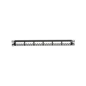Panel de Parcheo Modular Mini-Com (Sin Conectores), Plano, Totalmente Blindado, de 24 Puertos, 1UR