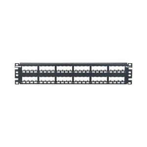 Panel de Parcheo Modular Mini-Com (Sin Conectores), Plano, Totalmente Blindado, de 48 Puertos, 2UR