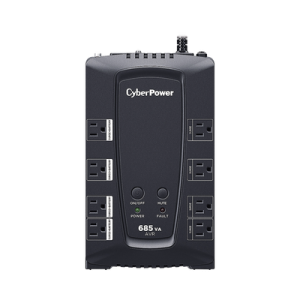 UPS de 685 VA/390 W, Topología Línea Interactiva, Entrada 120 Vca NEMA 5-15P, Tipo Gabinete Compacto, Con 8 Tomas NEMA 5-15R