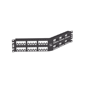 Panel de Parcheo Modular Mini-Com (Sin Conectores), Angulado Instalación la Ras, Sin Blindaje, de 48 Puertos, 2UR