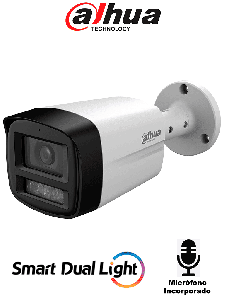 DAHUA DH-HAC-HFW1801TLMN-IL-A-S3- Cámara Bullet 4k/ Iluminador Dual Inteligente / Lente de 2.8 mm/ 106 Grados de Apertura/ Microfono Integrado/