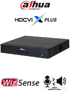 DAHUA DH-XVR5104HS-I3/T -DVR de 5MP Lite con WizSense/HDCVI X PLUS/ Soporta 4 canales+ 2 IP o hasta 6 canales IP/Audio Bidireccional en los 4 Canales/ Reconocimiento facial y protección perimetral en 1 canal/incluye SDM Plus, codificación H.265+