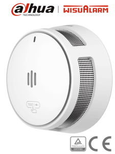 DAHUA WISUALARM DHI-HY-SA40A - Detector de Humo Standalone (Autonomo), Sensor Fotoeléctrico, Sonido de Alarma de 85dB, Batería Sellada de hasta 10 años, Alarma Visual y Audible, Certificaciones TÜV and CE,