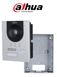DAHUA Paquete de Frente de calle DHI-VTO2201F-P-S2 IP 2MP/ IK 07/ IP 65/ Control de Cerradura/ Aluminio/ Compatible con App DMSS/ Apertura remota/ Alimentación a 12V+ Caja de insatalación en muro VTM115 de video portero DAHUA