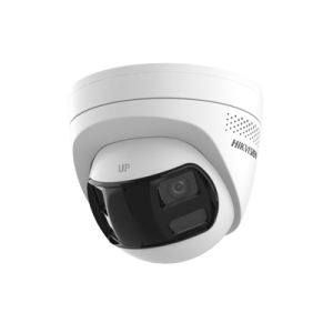 [PROTECCIÓN ACTIVA] Turret IP 6Megapixel / 2 Lentes de 2.8 mm (Imagen Panorámica 180°) / 30 mts IR / Exterior IP67 / Luz Intermitente y Alerta de Audio / Audio Bidireccional / ACUSENSE / WDR 120 dB / Micro SD