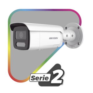 [Dual Light + ColorVu] Bala IP 4 Megapixel / Lente 4 mm / 60 mts IR + 60 mts Luz Blanca / Exterior IP67 / Luz Intermitente y Alerta de Audio / Videoanaliticos (Filtro de Falsas Alarmas) / PoE / WDR 130 dB / Captura Facial / ACUSEARCH