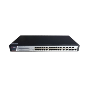 Switch Gigabit PoE+ / Administrable / 24 Puertos 1000 Mbps PoE+ / 4 Puertos 1000 Mbps + 4 Puertos SFP de Uplink / 370 Watts / Soporta IGMP