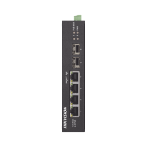 Switch Industrial No Administrable Gigabit / 3 Puertos Gigabit PoE+ (30 W) + 1 Puerto Gigabit PoE++ (60 W) / 2 Puertos SFP / 65 W Total / 48 a 57 VCD / Ideal para Proyectos / 300 Metros de Distancia