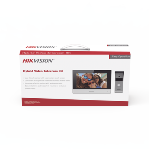 Kit de Videoportero Analógico de Metal / IP a 4 Hilos con Función de Llamada a App Hik-Connect / Monitor se Conecta a Internet por Cable o WiFi y por 4 Hilos al Frente de Calle IP65 / Expandible a Mas Equipos
