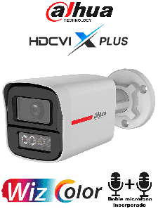 DAHUA DH-HAC-HFW1549XN-A-PRO - Cámara Bullet 5MP WizColor/Imagen 24 Horas a Color/Corrección de Dist de Imagen Mediante IA/ Iluminador Int con Luz Calida/Hasta 50m Ilumin/Doble Mic Incorp/Campo de Visión de Hasta 101°/WDR Real/Policarbonato+Metal
