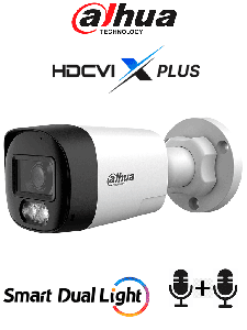 DAHUA DH-HAC-HFW1801RLN-IL-T - Cámara Bullet 4K/ HDCVI X PLUS/ Audio Bidireccional/ 106 Grados de Apertura/ Iluminación Dual Inteligente IR y Luz Calida de Hasta 30Mts/ WDR Real de 120 dB/ Soporta CVI & TVI & AHD & CVBS/ Policarbonato
