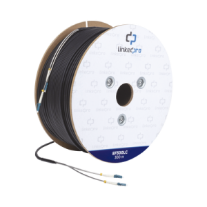 Carrete de Fibra Óptica Monomodo con Conectores LC-LC Duplex, Reforzada con Kevlar, de 300 Metros (984.25 Pies), Para Instalaciones Subterráneas por Tubería