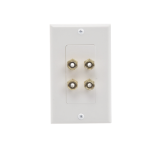 Placa de Pared | Postes de Unión Tipo Banana | Conexión para 2 Altavoces | Fácil Instalación | Conectores Chapados en Oro