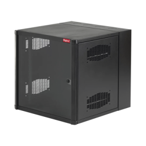 Gabinete AccessPlus de 19 UR Montaje en Pared de 19in, Rieles Numerados y Roscados #10-32, Puerta con Ventana de Seguridad, 600 mm de Ancho, 637 mm de Profundidad, Color Negro