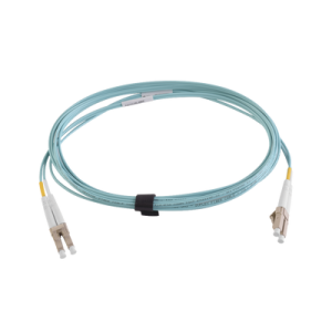 Jumper de Fibra Óptica Multimodo 50/125 XGLO OM4, LC-LC Duplex, OFNR, Color Aqua, 1 Metro (3.28 Pies)