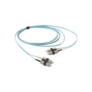 Jumper de Fibra Óptica Multimodo 50/125 OM3 XGLO, SC-SC Duplex, OFNR, Color Aqua, 3 Metros (9.84 Pies)