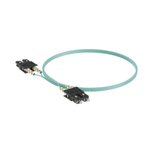 Jumper de Fibra Optica Multimodo 50/125 OM3, SC-SC Duplex, OFNR (Riser), Color Aqua, 2 Metros (6.56 Pies)